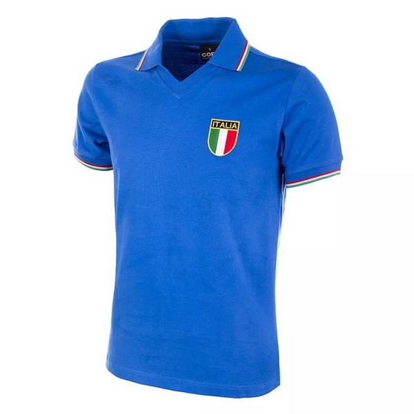 Maillot Football Italy Copa Domicile Retro 1982 Bleu